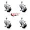 Service Caster 3 Inch Soft Rubber Wheel Swivel 10mm Threaded Stem Caster Set with Brake SCC SCC-TS20S314-SRS-TLB-M1015-4 - alternate 3